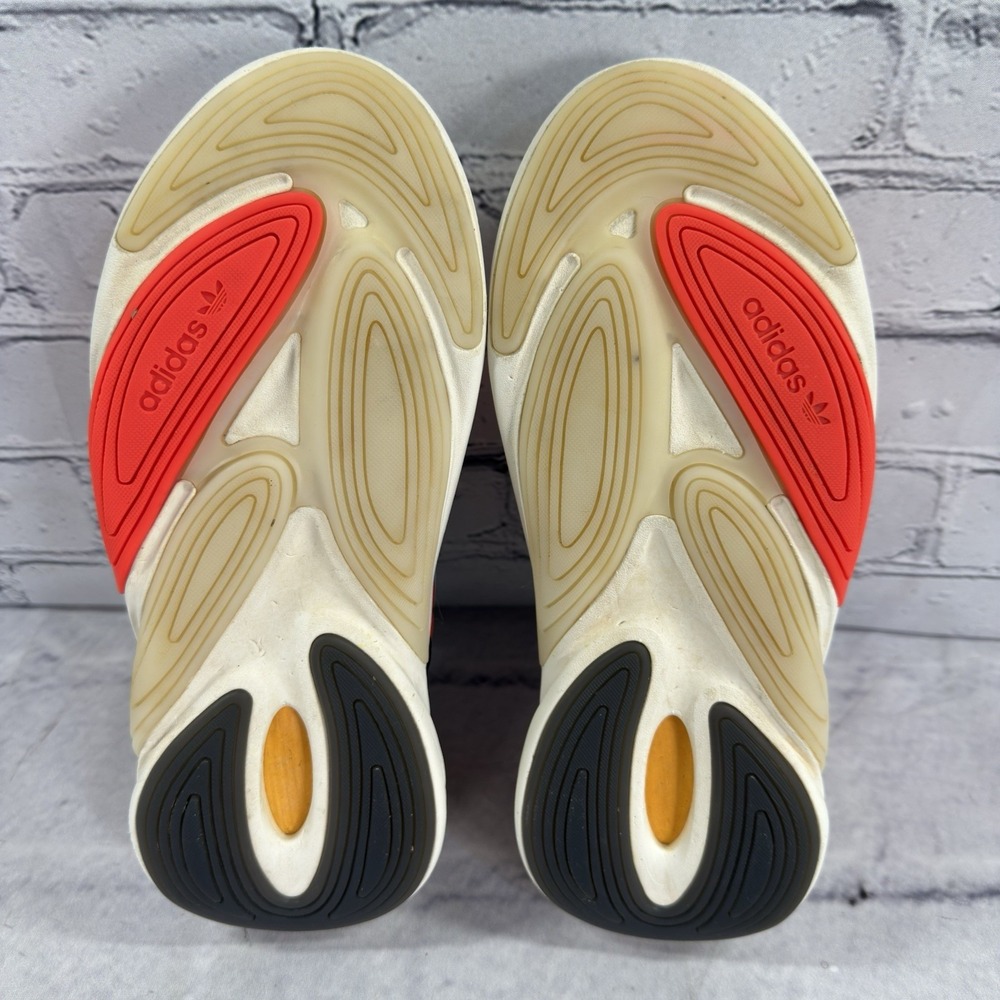 Adidas Originals Ozelia Boys Size 4.5 Sneakers Orange Black Matte Silver‎ H04720 - Picture 8 of 11